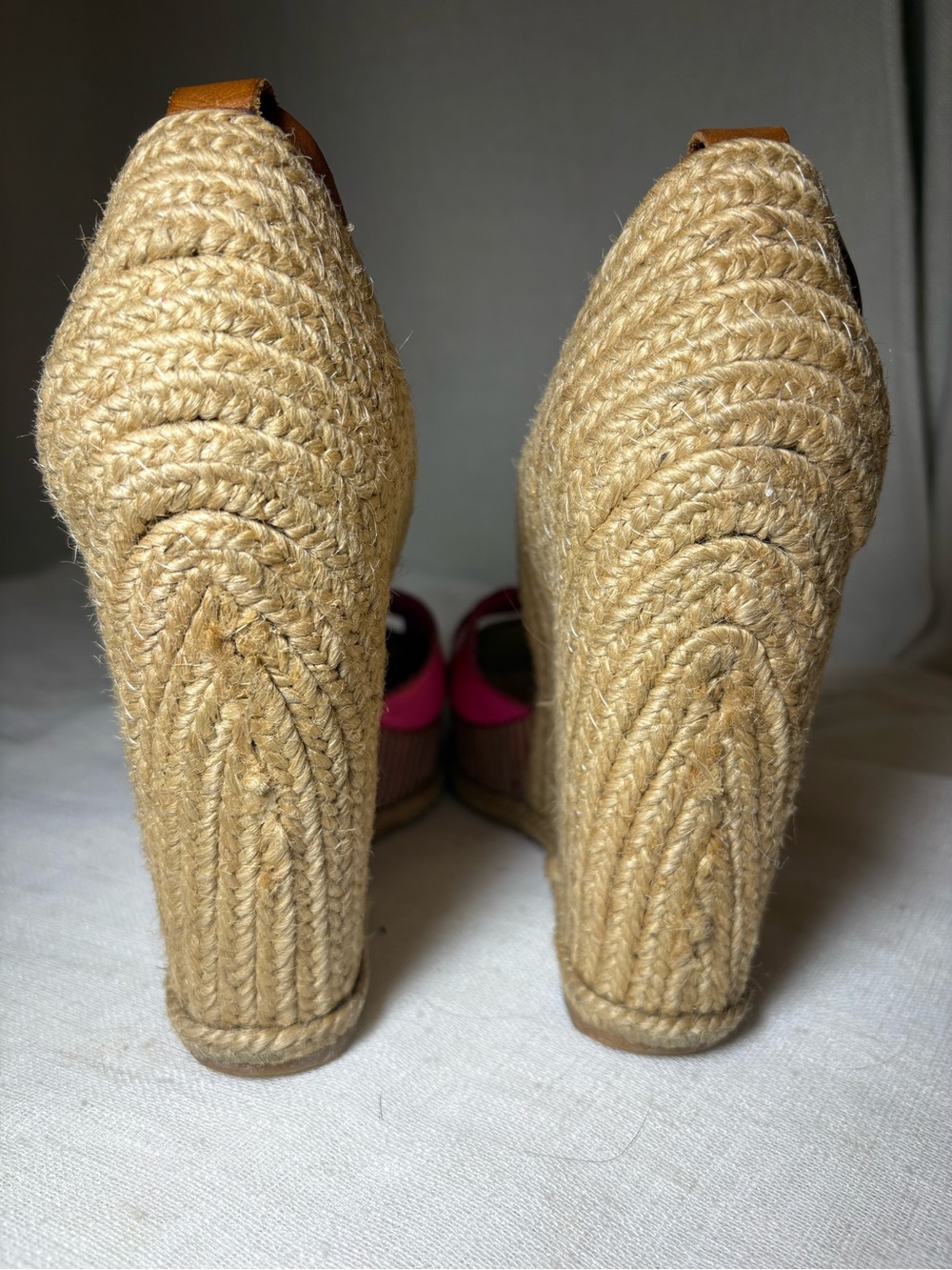Casteller Pink Leather Espadrille Wedge Sandals Platform Heels Spain Made Sz 6 - Picture 6 of 10